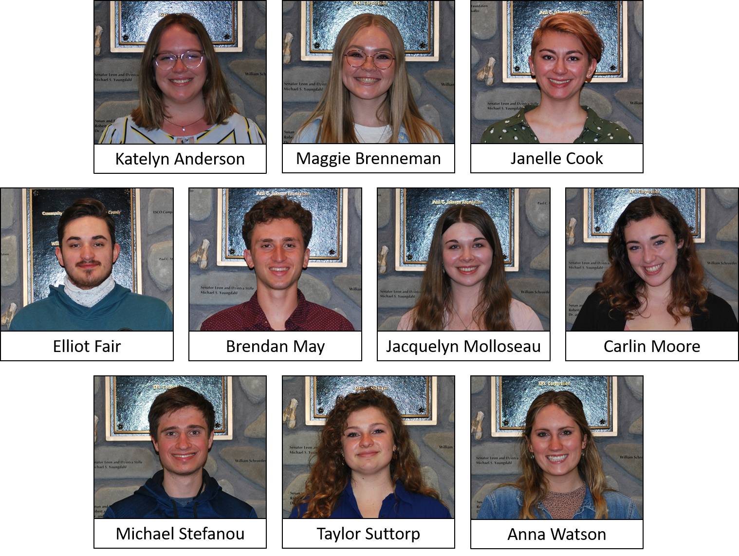 Pictures and names of AWRI 2021 Summer Intern Students